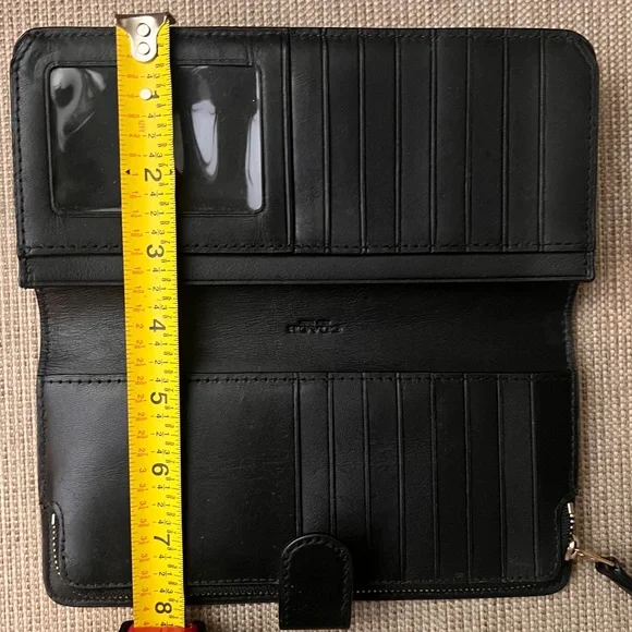 Coach Black Leather Wallet with Gold Accent - Picture 7 of 15